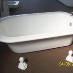 antique clawfoot bathtub, restored to original beauty