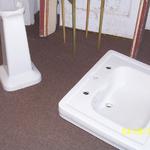 antique pedestal sink, reglazed